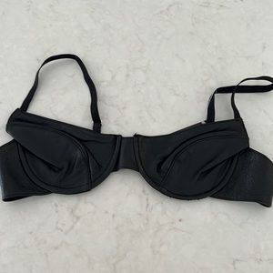 NWT Allure Lingerie Black Leather Bra
